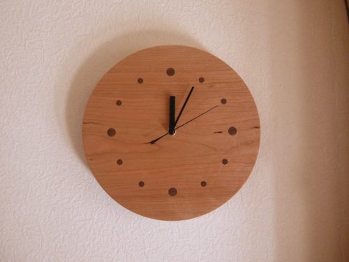 木の丸時計　チェリー